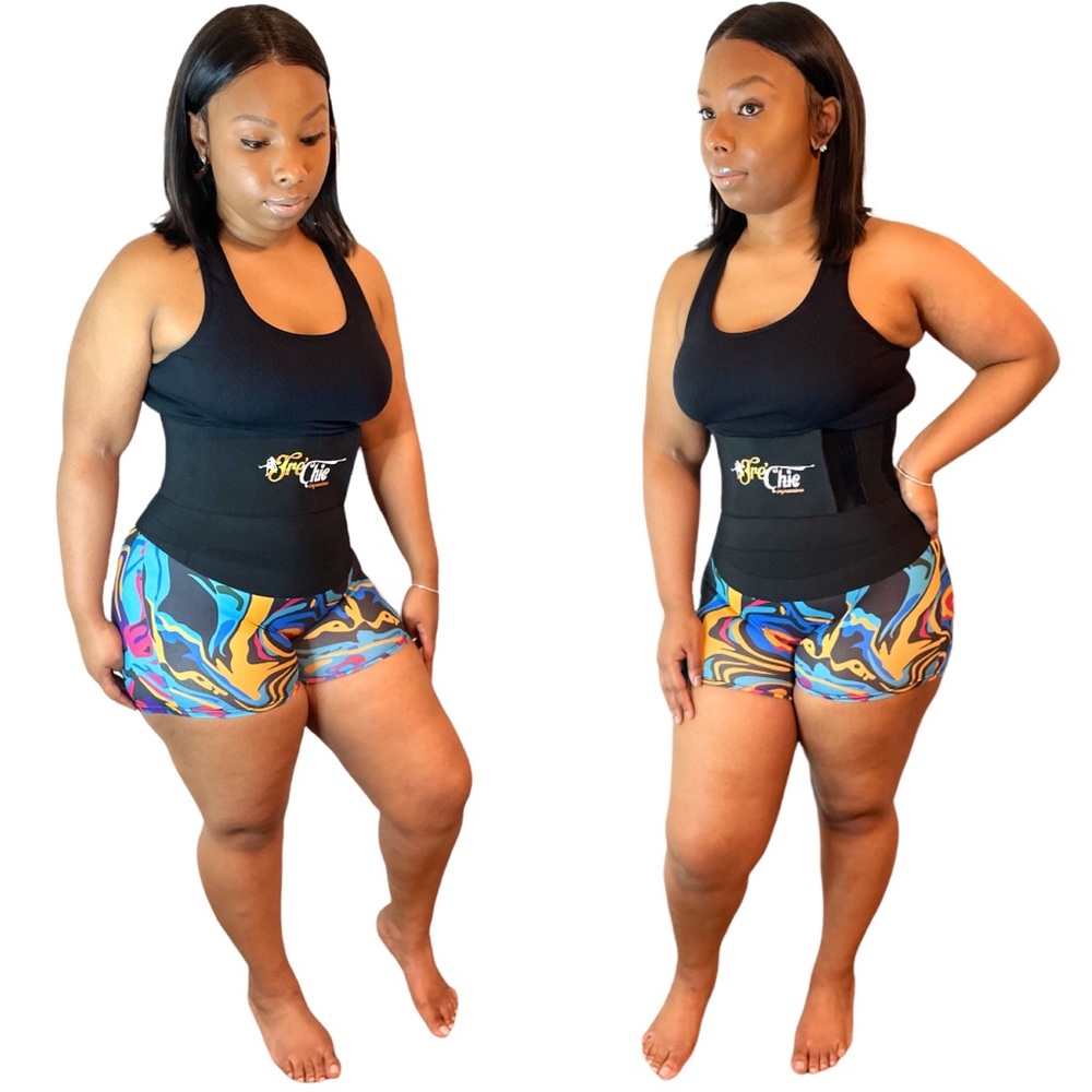 Black Latex Tummy Waist Wrap Compression Band